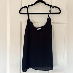 Socialite Black Scalloped Women's Blouse